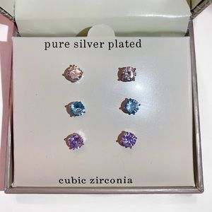Pure Silver Earrings Trio.